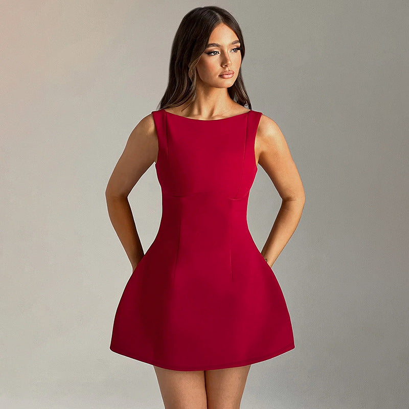 Women’s Sexy Slim-Fit Backless Sleeveless Mini Dress