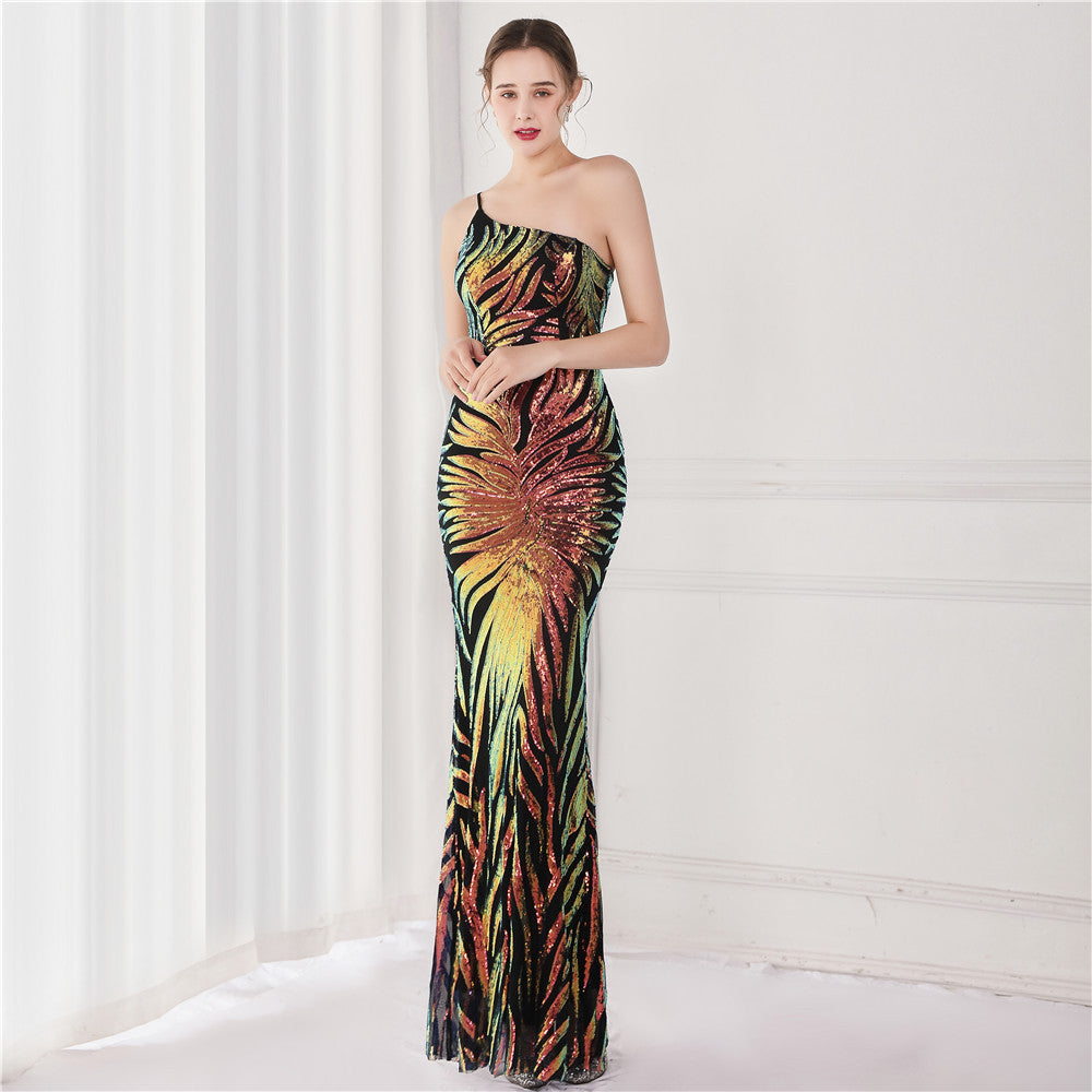 Women’s Sequin Backless Formal Gown